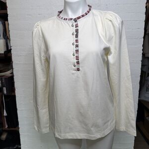 J.Crew NWT Long-Sleeve Tartan & Jewels Henley M Literary Chic Apres Ski Academia